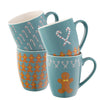 Belleek Living Gingerbread Men Set of 4 Mugs