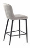 Contemporary design counter stool in elegant grey velvet fabric