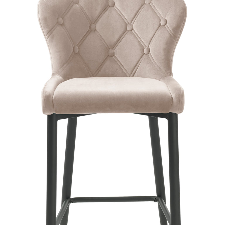 Granby Counter Stool Taupe Velvet