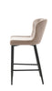 Contemporary design counter stool in elegant taupe velvet fabric