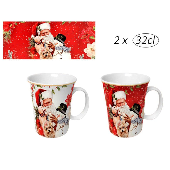 Santa Set of 2 Mugs