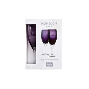 Monsoon Cosmic Red Wine Glass Pack Of 2