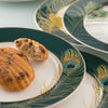 Belleek Aynsley Peacock Feather Tea Plate Set