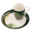 Belleek Aynsley Peacock Feather Mug  Tray Set