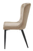 Winged Back Taupe Velvet Dining Chair - Elegant and Cozy Design for Dining Area