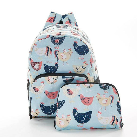 Blue Chicken Mini Foldable Backpack