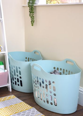 FlexiStore 50L Laundry Basket Duck Egg Blue