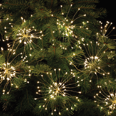 10 Medium Warm White Firework String Lights - 600 LEDS