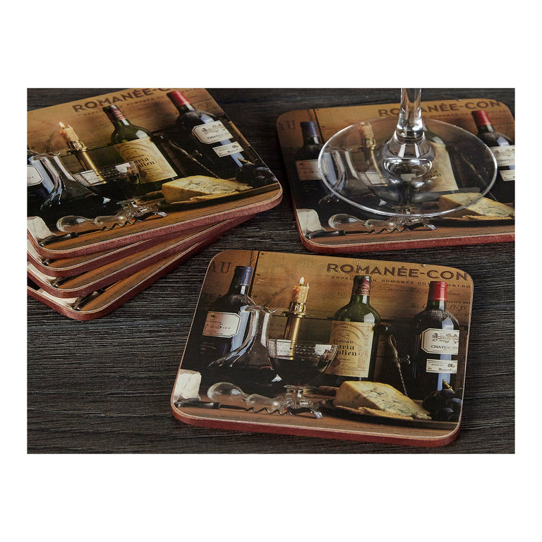 Vintage Wine Pack of 6 Premium Coasters