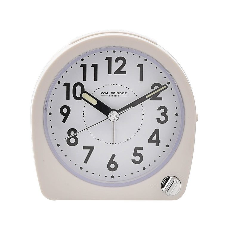 Round Alarm Clock Light Snooze Sweep  White