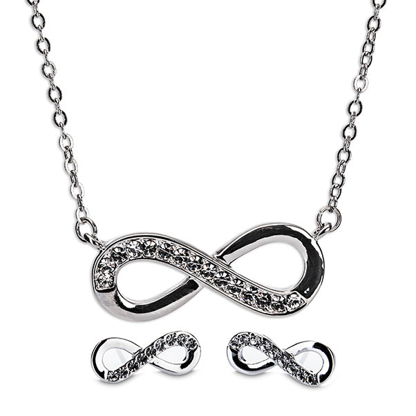 Newgrange Silver Infinity Necklace Earring Set