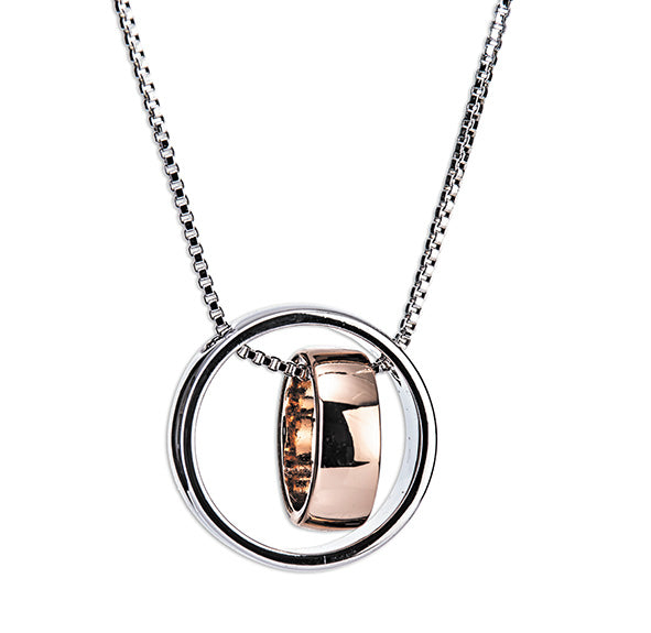 Newgrange Silver And Rose Gold Ring Pendant