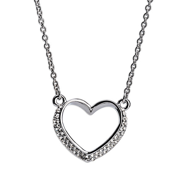 Newgrange Silver Diamante Heart Necklace