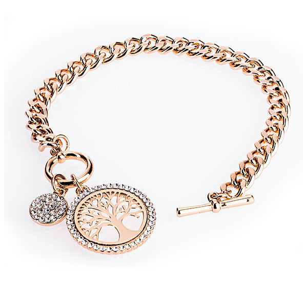 Newgrange Rose Gold Tree Of Life Toggle Bracelet