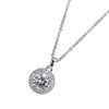 An image of the Newgrange Silver White Stone Diamante Pendant Necklace, a dazzling accessory that combines the sparkle of diamantes with the purity of white stones, adding radiance to your look.