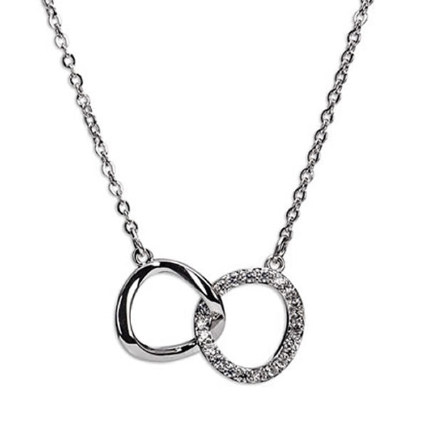 Newgrange Silver Interlocking Diamante Ring Necklace