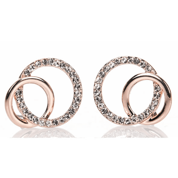 Newgrange Rose Gold Diamante Loop Earrings