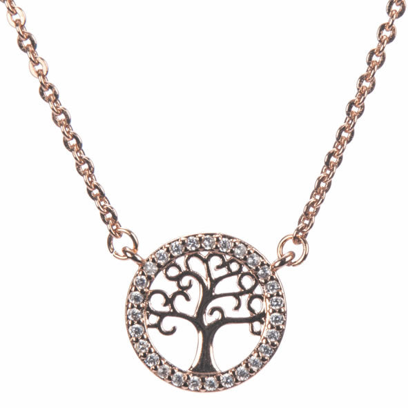 Newgrange Rose Gold Tree Of Life Pendant Necklace