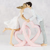 Figurine  Couple Kissing Double Heart