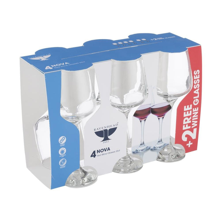 Ravenhead Nova Set of 6 Red Wine Glasses