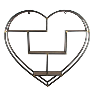 HESTIA Metal Heart Shaped Shelf Wall Decoration