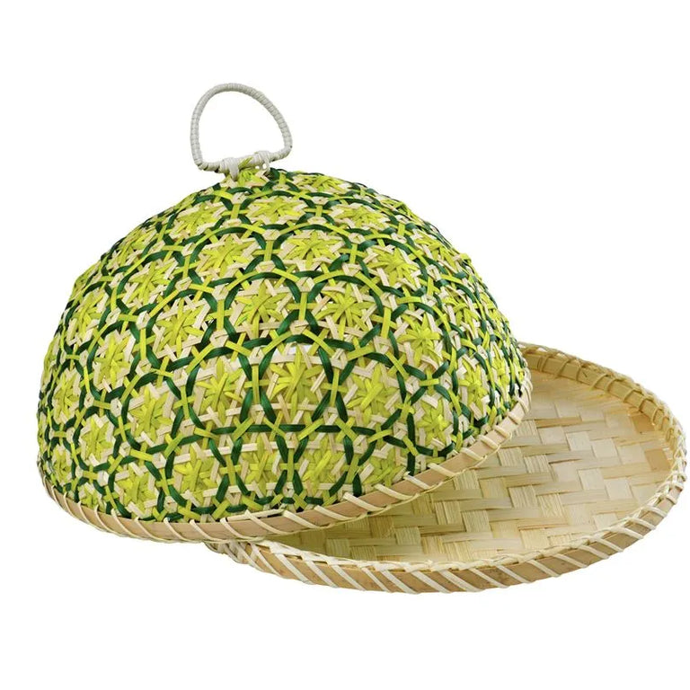 Eddingtons Bamboo Food Cover Basket Green