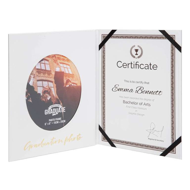 Gold Foil Embossed Graduate Certificate Holder  Frame