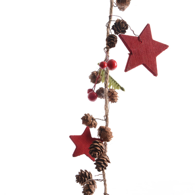 Garland Presentation Type Pinecone Foam Berries and Stars