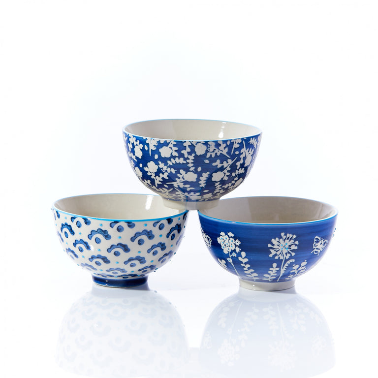 Indigo Handpainted Bowl