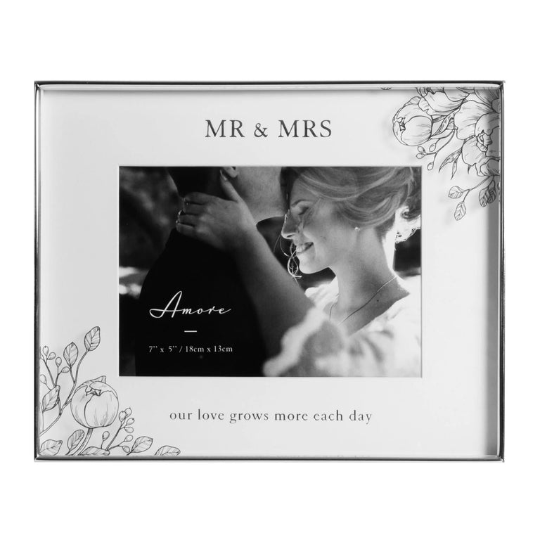 5 x 7  Amore by JULIANA Silver Floral Frame  Mr  Mrs