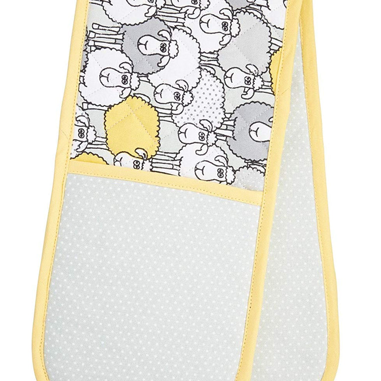 KitchenCraft Yellow Sheep Double Oven Glove