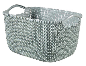 Curver Knit Rectangular Storage Basket  Misty Blue