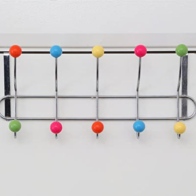 Over Door Multicolour Plastic Balls 10 Hook Hanger