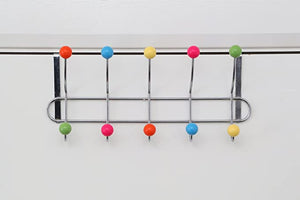 Over Door Multicolour Plastic Balls 10 Hook Hanger