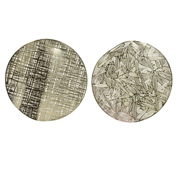 Placemat Pu Leather Round Shiny 2 Assorted