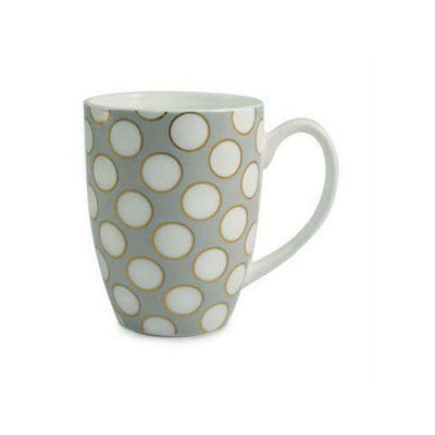 Pink And Grey Spot Mugs  Set of 6