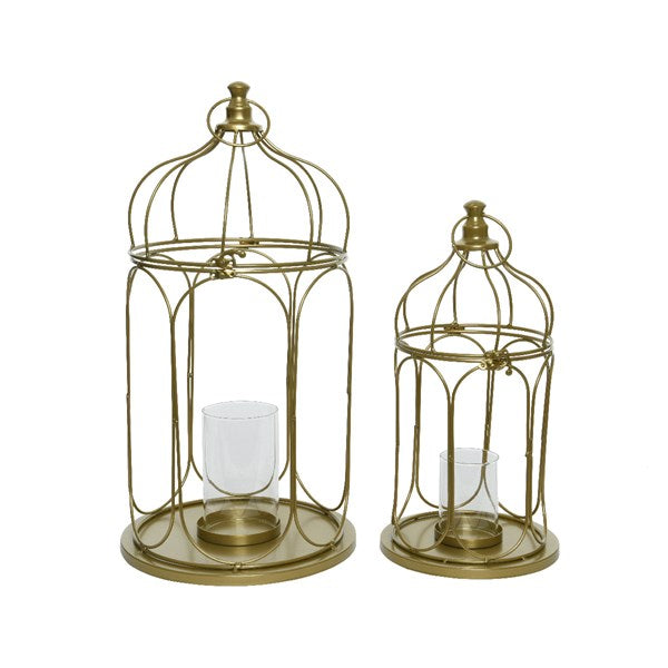Lantern iron powder coating w glass tube