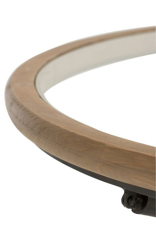 Round GlassWood Coffee Table