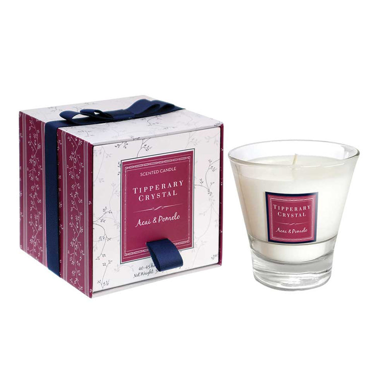 Tipperary Crystal Acai  Pomelo Filled Tumbler Glass Candle