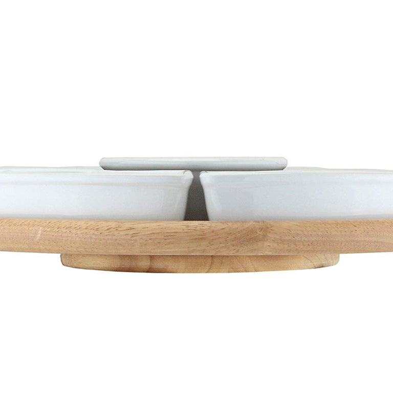 Apollo Housewares Lazy Susan With Ceramic Dishes