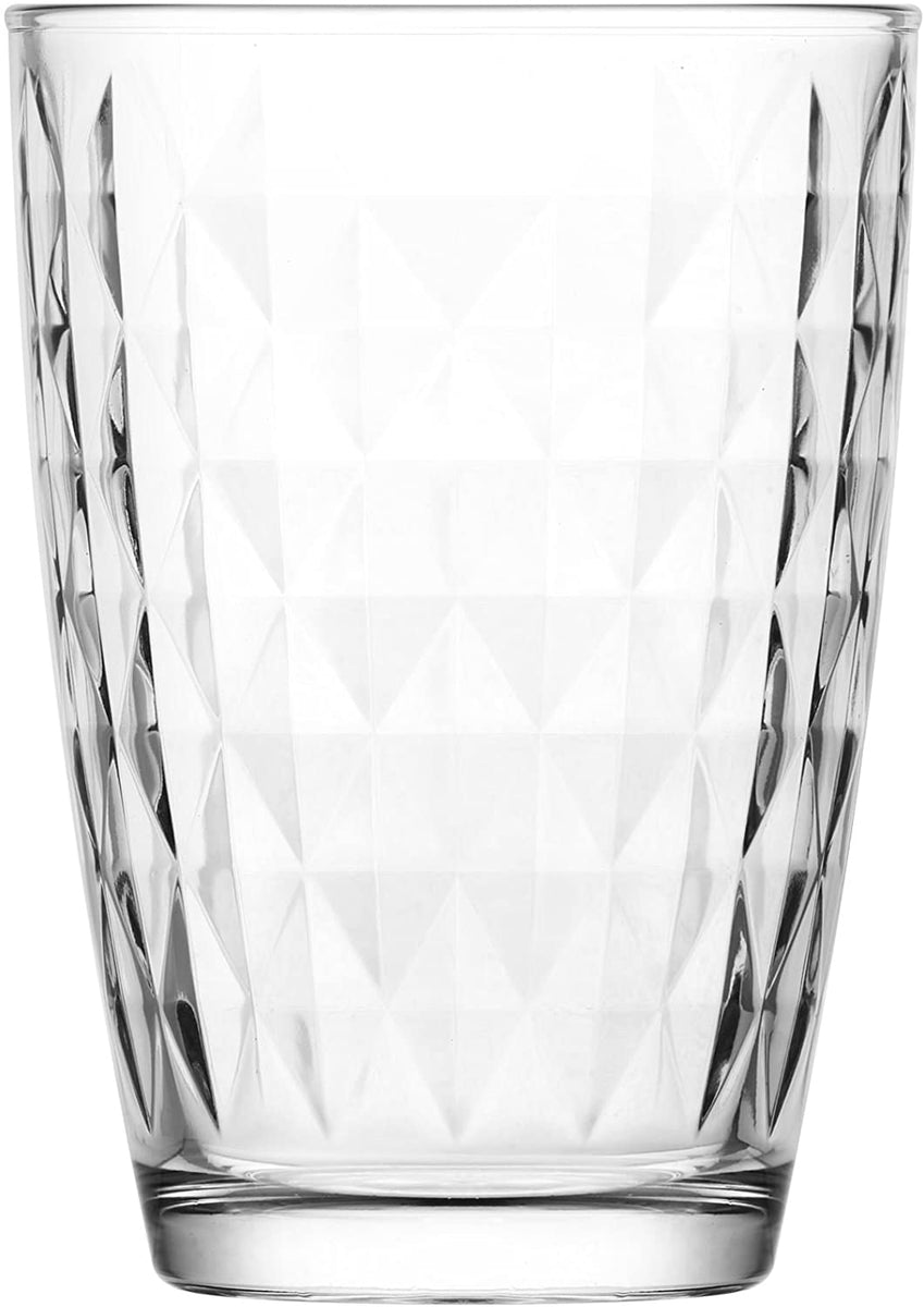 Verres à Cocktail Highball Artemis 415 Ml - Lot De 12 - Motif Diamant Art Déco - Fabriqué En Turquie