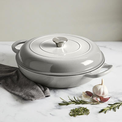 Shallow Cast Iron Casserole Grey 30cm