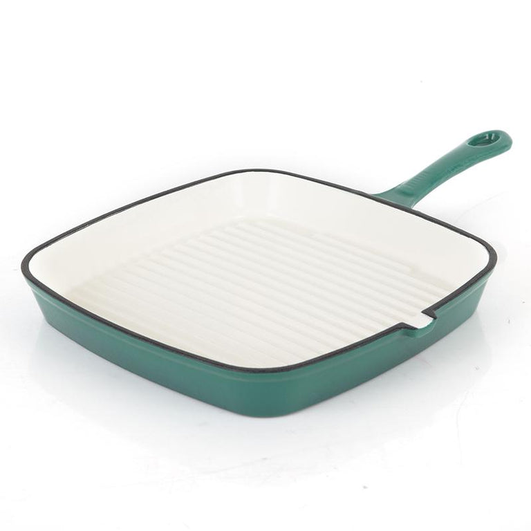 Cast Iron Grill Pan Emerald Green 23cm
