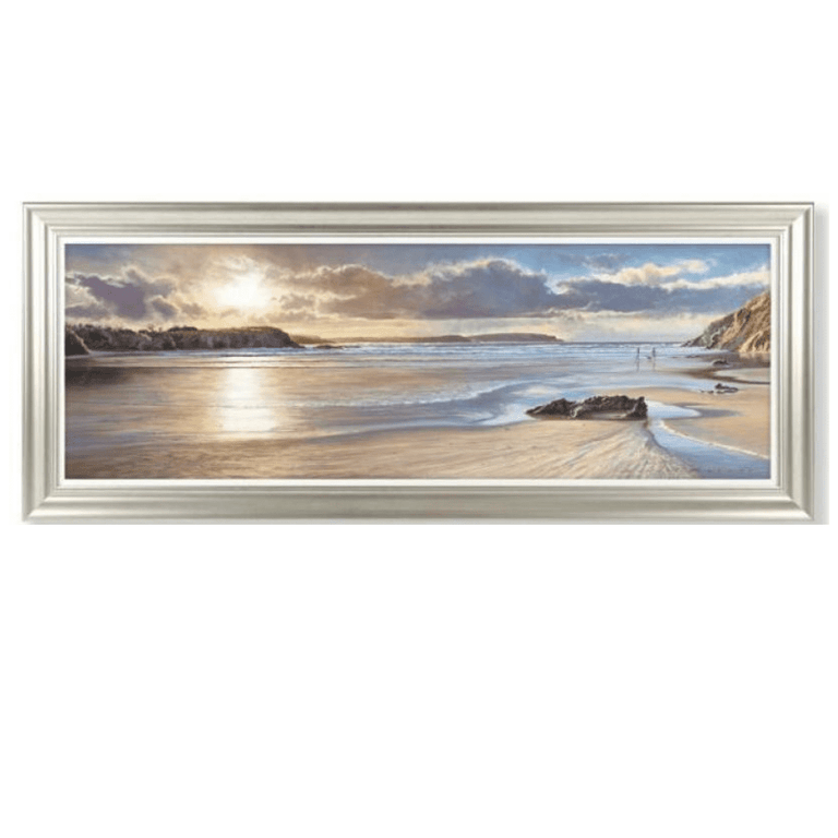 Walking The Dog At Dusk Framed Art