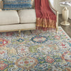 Decorate your living space with the exquisite Ankhara Global Rug featuring traditional garden motifs.