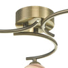 Atiya 3 Light Semi Flush Antique Brass With Planet Style Glass