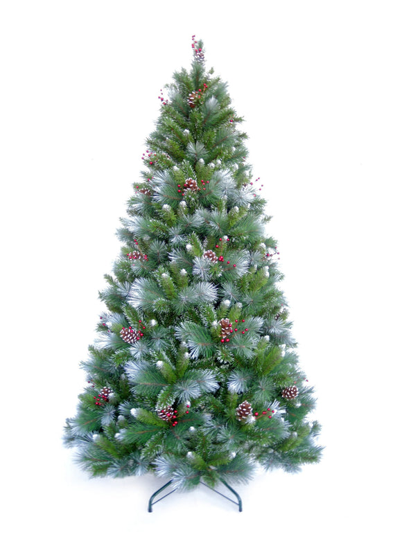 Snowtime 210cm Avatika Frosted Christmas Tree with Cones