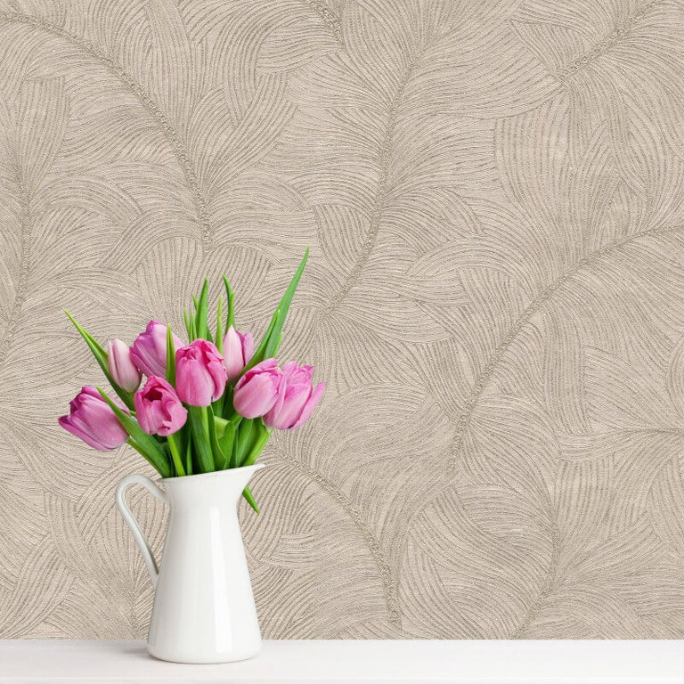 Belgravia Merano Interwoven Vinyl Wallpaper  Gold Champagne
