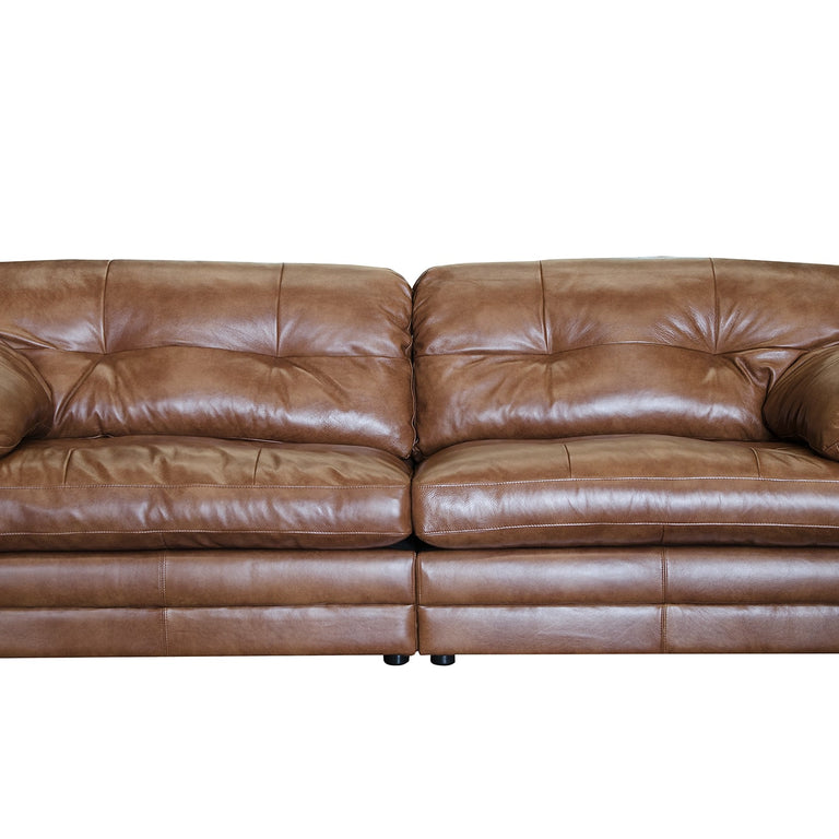 Alexander and James Bailey Brown Leather 4 Seater Sofa