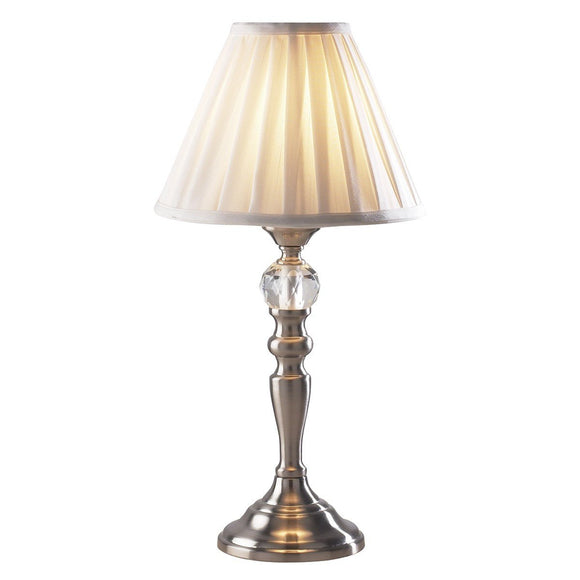 Beau Touch Table Lamp Satin Chrome with Shade